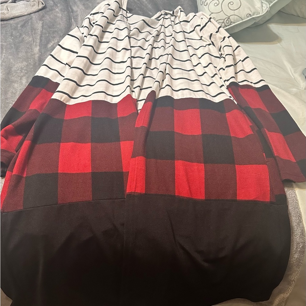 Buffalo plaid duster